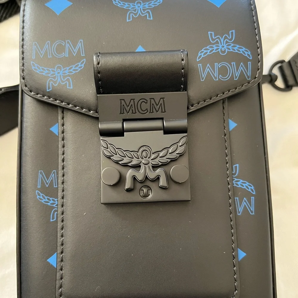 NEW MCM Colorplash Logo Coated Canvas Crossbody Bag - Picture 6 of 8